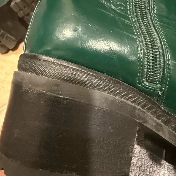 Green Jeffrey Campbell Czech chunky heeled combat boots - Picture 7 of 8